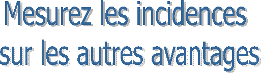 Mesurez les incidences
sur les autres avantages